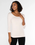 Bamboo Scoop Neck 3/4-Sleeve