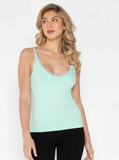 Bamboo Ribbed Camisole with Lace