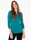 Bamboo Scoop Neck 3/4-Sleeve