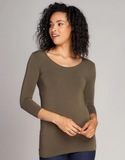 Bamboo Scoop Neck 3/4-Sleeve