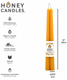 Beeswax 12" Taper Candle Pair - Burgundy