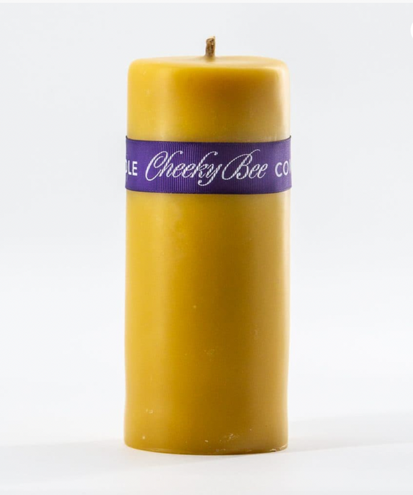 Cheeky Bee Beeswax Pillar Candle - 4