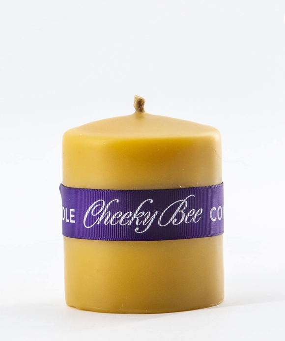 Cheeky Bee Beeswax Pillar Candle - 5