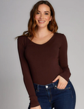 Bamboo V-Neck Long Sleeve