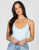 Bamboo Ribbed Camisole with Lace