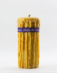 Cheeky Bee Drip Beeswax Candle #10 - 4.5" x 10"