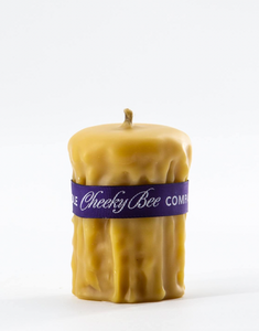 Cheeky Bee Drip Beeswax Candle #1 - 2.5" x 3.5"