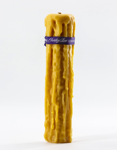 Cheeky Bee Drip Beeswax Candle #3 - 2.5" x 11"