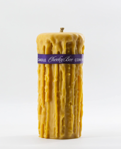 Cheeky Bee Drip Beeswax Candle #7 - 3.5" x 8.5"