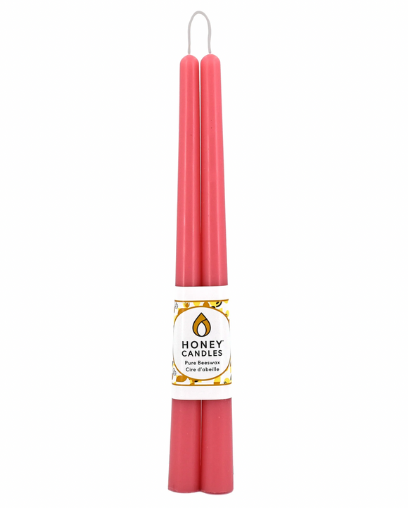 Beeswax Taper Candle Pair - Paris Pink