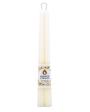 Beeswax 12" Taper Candle Pair - Pearl