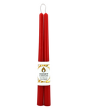 Beeswax 12" Taper Candle Pair - Red