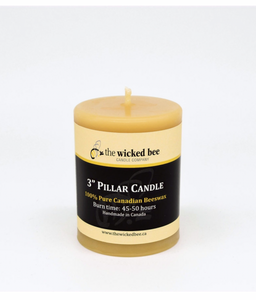 Wicked Bee Pillar Candle - 3" x 4"