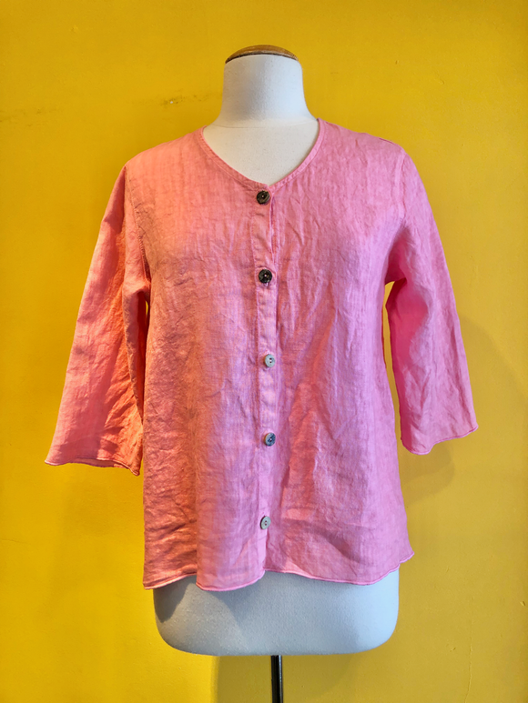 Linen Button-Up Blouse