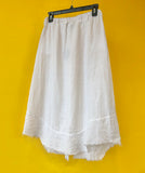 Linen Raw-Edge Midi Skirt