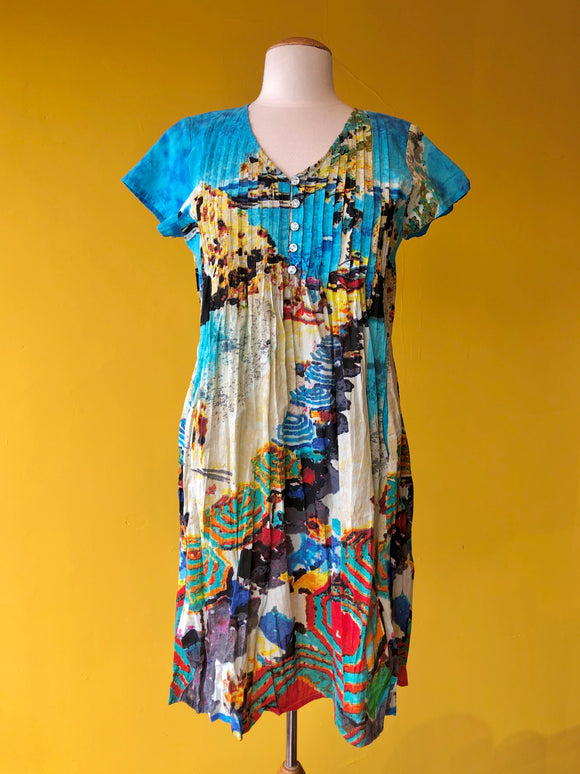 Pleated Print Dress (SALE)
