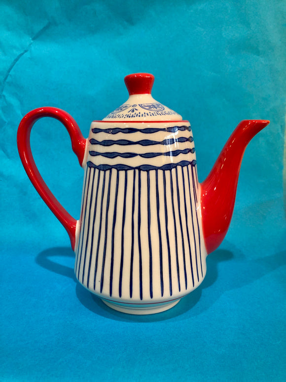 Striped Ceramic Teapot