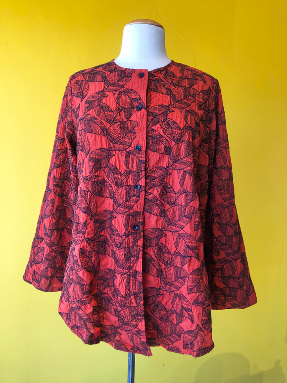 Textured Cotton Leaf Blouse