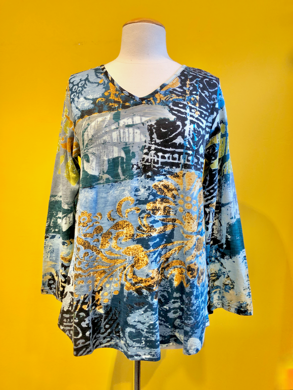 Keyhole V-Neck Shirt (Long Sleeve) (SALE)